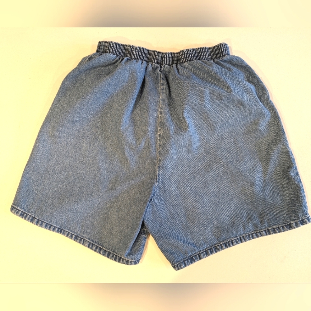 Vintage Chic elastic waist, cotton, baggy Jorts Jean shorts. Med- See Msrmts - Picture 2 of 9